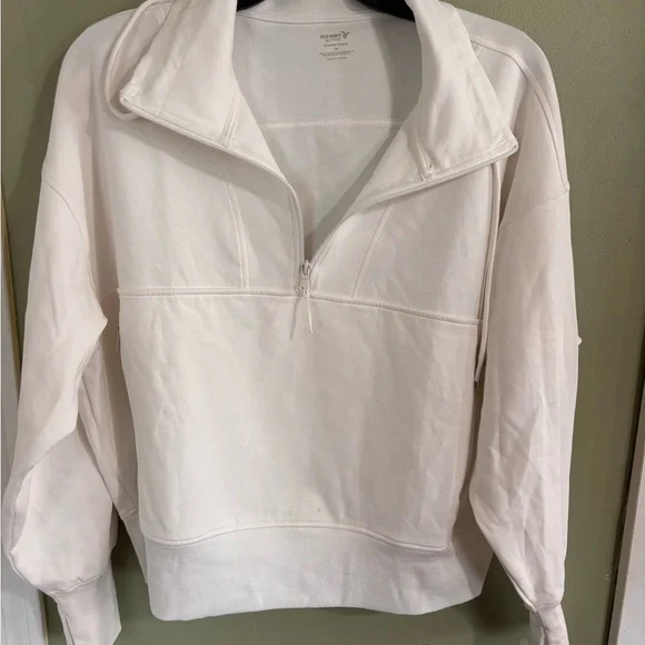 Old Navy Active white Dynamic Fleece Crew - Picture 1 of 5